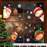 XIMISHOP - 82 calcomanías para ventana con diseño de Navidad, decoración navideña, copos de nieve, Papá Noel, renos, para fiestas