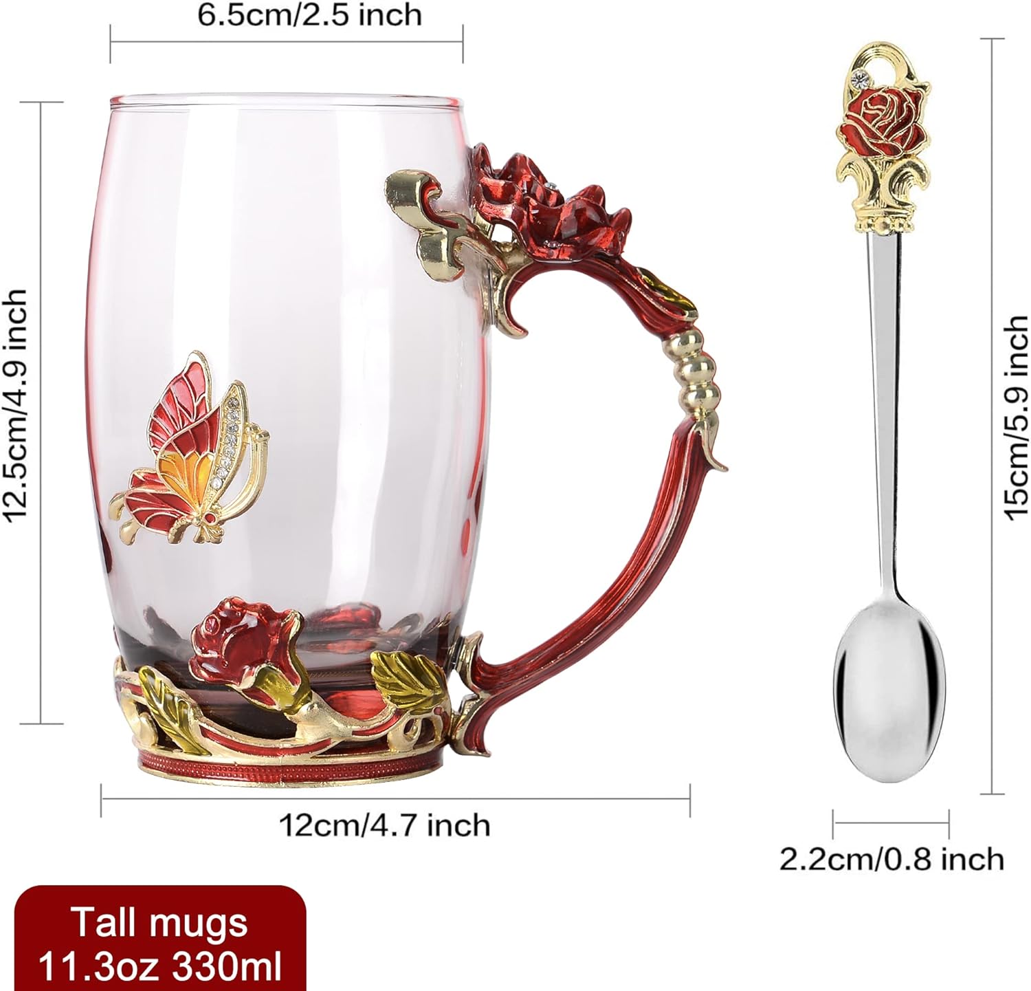 Enamel Glass Tea Mug Set