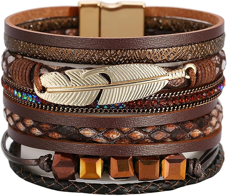 Leather Leopard Wrap Bracelet