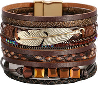 Leather Leopard Wrap Bracelet