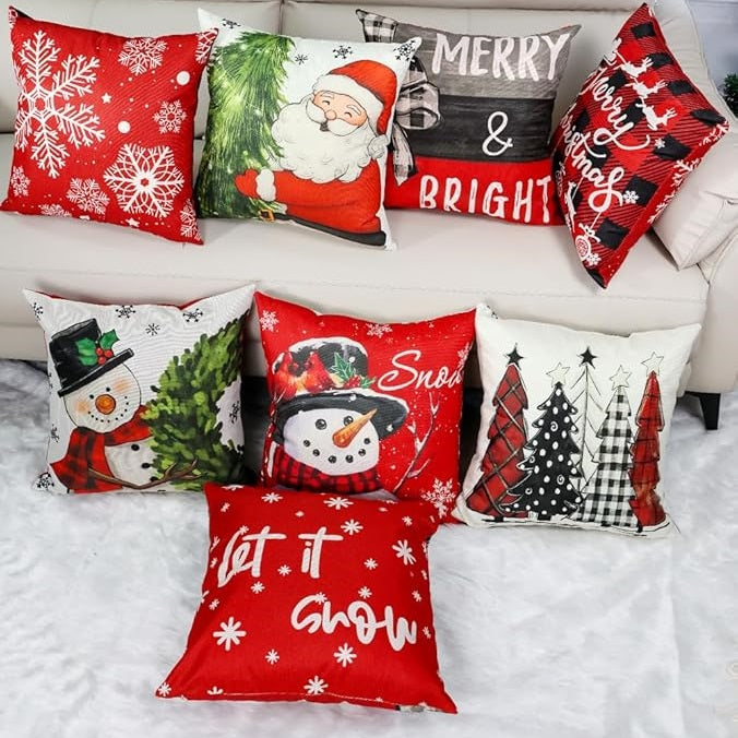 Festive Christmas Pillow Covers Set