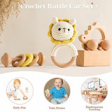 Wooden Animal Rattle Set