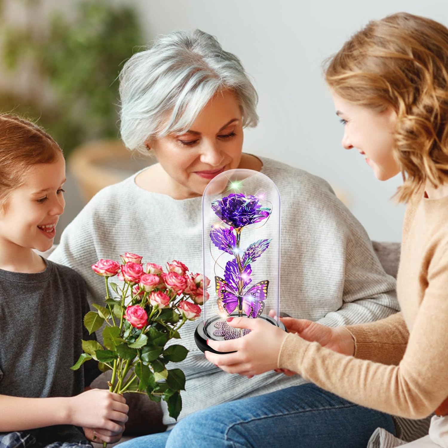 Galaxy Rose Glass Dome Gift