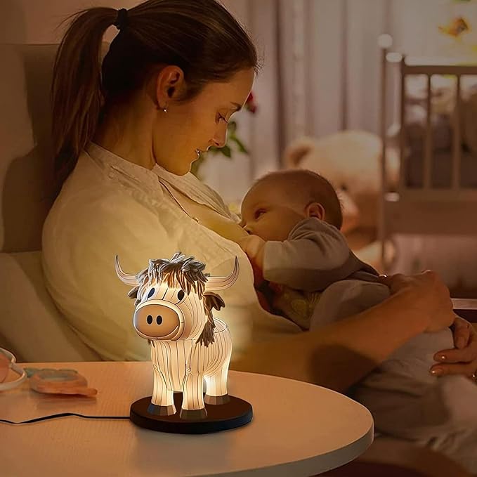 Highland Cow Resin Table Lamp
