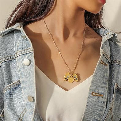 Butterfly Heart Locket Necklace
