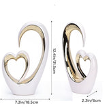 Ceramic Heart Sculpture Set