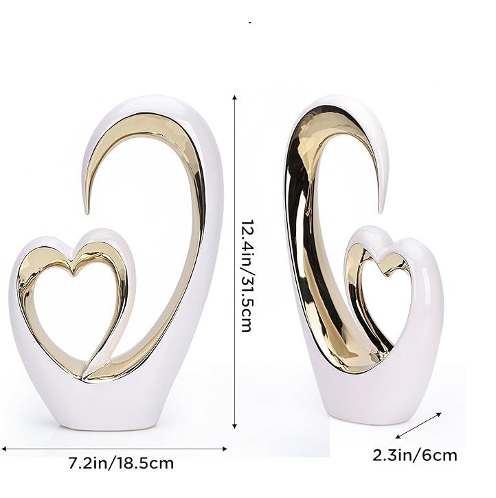 Ceramic Heart Sculpture Set