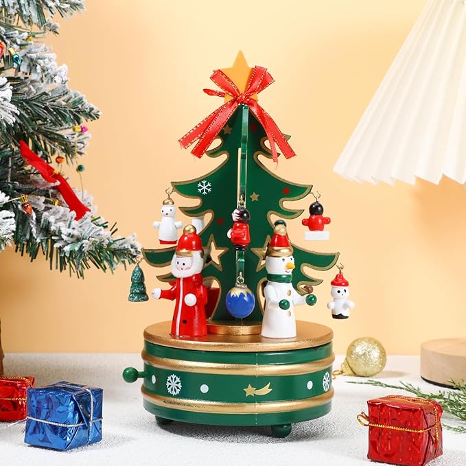 Wooden Christmas Music Box Collection