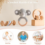 Wooden Animal Rattle Set