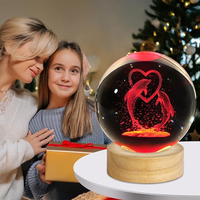 Dolphin Crystal Ball Lamp