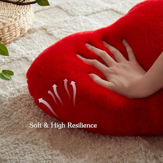 Heart-Shaped Fluffy Pillow