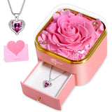 Mothers Day Mom Gifts,Eternal Rose Flower with Necklace Gifts for Women,Mother, Grandma,Wife and Girlfriend, Birthday Gift,Wedding, Thanksgiving Gift