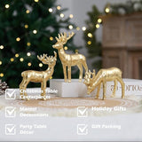Gold Reindeer Figurine Set
