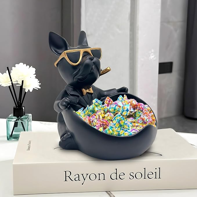 French Bulldog Bowl Sculpture Set