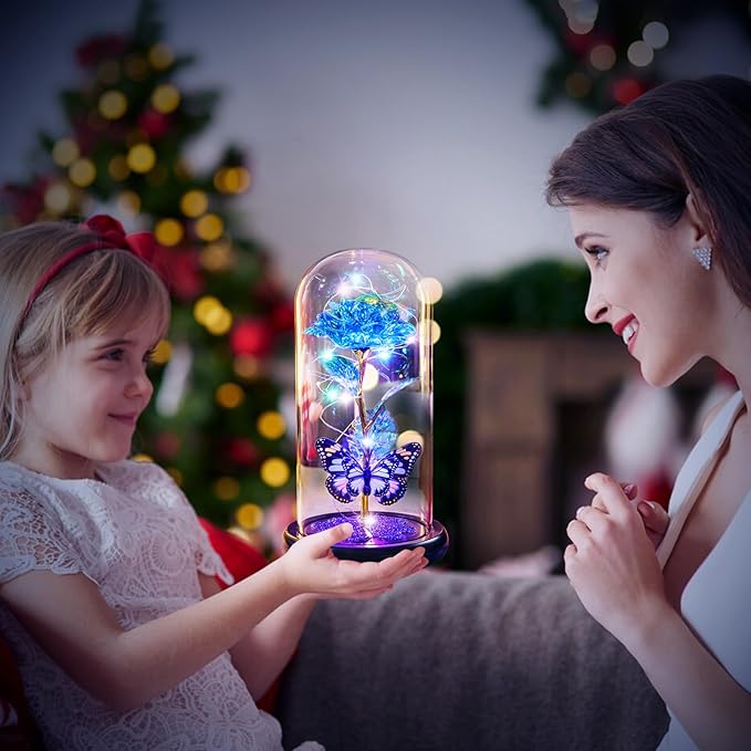 Galaxy Rose Glass Dome Gift