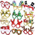 Max Fun 12 marcos de gafas de Navidad con purpurina para fiestas, accesorios de decoración de Navidad, accesorios de disfraz para fiestas de Navidad, recuerdos de vacaciones (talla única)
