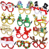 Max Fun 12 marcos de gafas de Navidad con purpurina para fiestas, accesorios de decoración de Navidad, accesorios de disfraz para fiestas de Navidad, recuerdos de vacaciones (talla única)