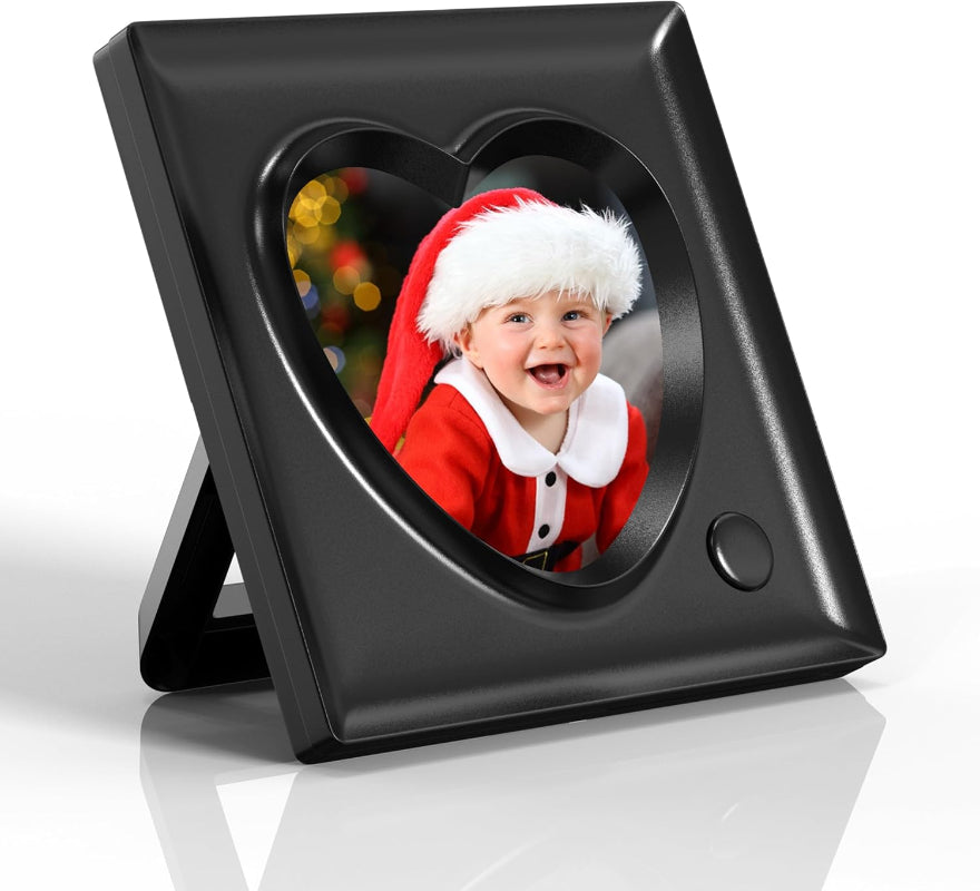 KWANWA Picture Frame Personalized Voice 20S Recordable, 3.9x3.9 Love Heart Shape Gifts for Graduation, Christmas, Birthday, Wedding, Photo Frame for Tabletop Desk Bookshelf Office Home