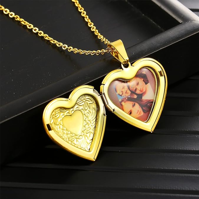 Heart Photo Locket Necklace