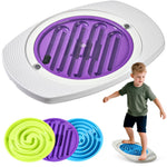 Balance Board Maze for Kids, Wobble Board with 3 Balls, 3 Replacement Labyrinth Boards, Indoor Active Play Toys for Sensory Training, Ages 3+, Max Load 140 Lbs