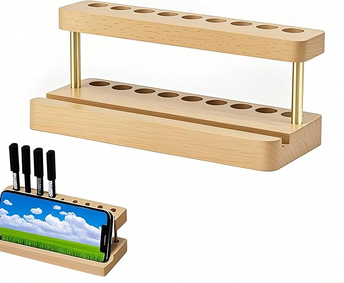 Wooden Desk Pen Stand