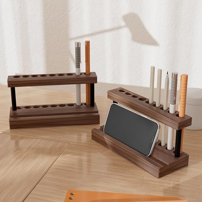 Wooden Desk Pen Stand