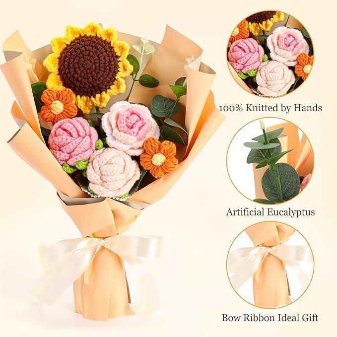 Crochet Flower Bouquet Gift Set