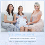 iAOVUEBY Baby Boy Gifts, Baby Shower Gifts - Newborn Bear Toys Rattle Blanket Infant Shoes Onesie Wooden Keepsake Babies Registry Gift Essentials Basket, Unique New Baby Gift Set for Boys 0+ Months