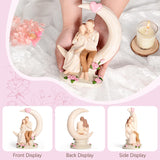 Wedding Anniversary Figurine Gifts for Couple - Romantic Anniversary Engagement Gifts for Wife Women Girlfriend Her, Couple on Moon with Roses Resin Statue for Valentine's Day