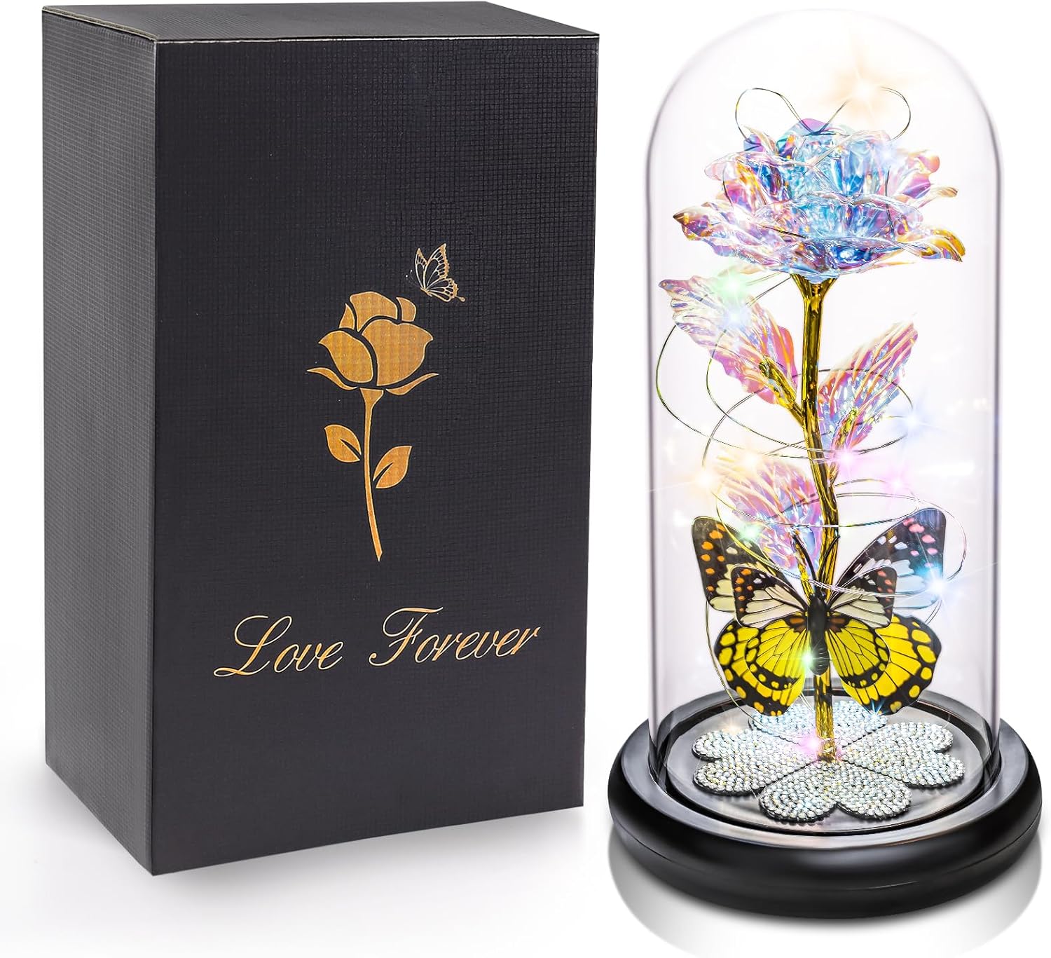 Galaxy Rose Glass Dome Gift
