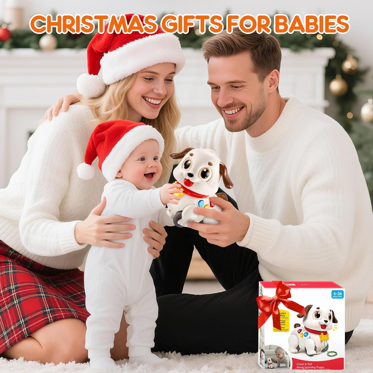 LUDILO Learning Toys for 1 Year Old Boy Girl Gifts: Pull Along Crawling Toy Musical Puppy 6 7 8 9 10 12 18 Month Old Baby Toy 1st Birthday Gifts for Boys Girls Toddler Infant Baby Toys 6-12-18 Months