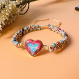 Jasper Heart Handmade Bracelet Set