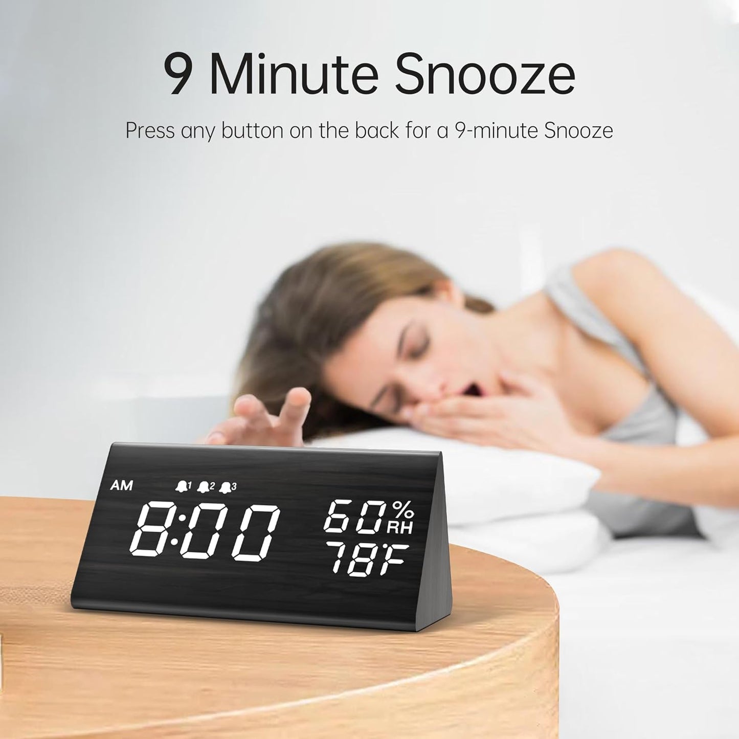 Wooden LED Digital Alarm Clock