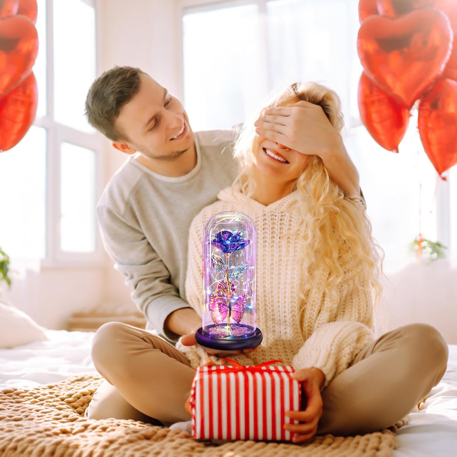 Galaxy Rose Glass Dome Gift