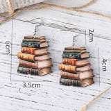 Wooden Stackable Book Earrings