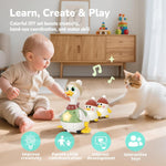 Baby Toys 6 8 10 12 Months, Tummy Time Duck Toy, Musical Dancing Duck Set with Lights & Sounds, Crawling and Interactive Sensory Learning Toy for Infants, Toddlers Gift for 1 Year Old Boy
