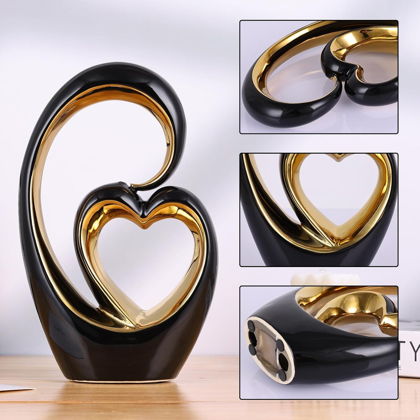 Ceramic Heart Sculpture Set
