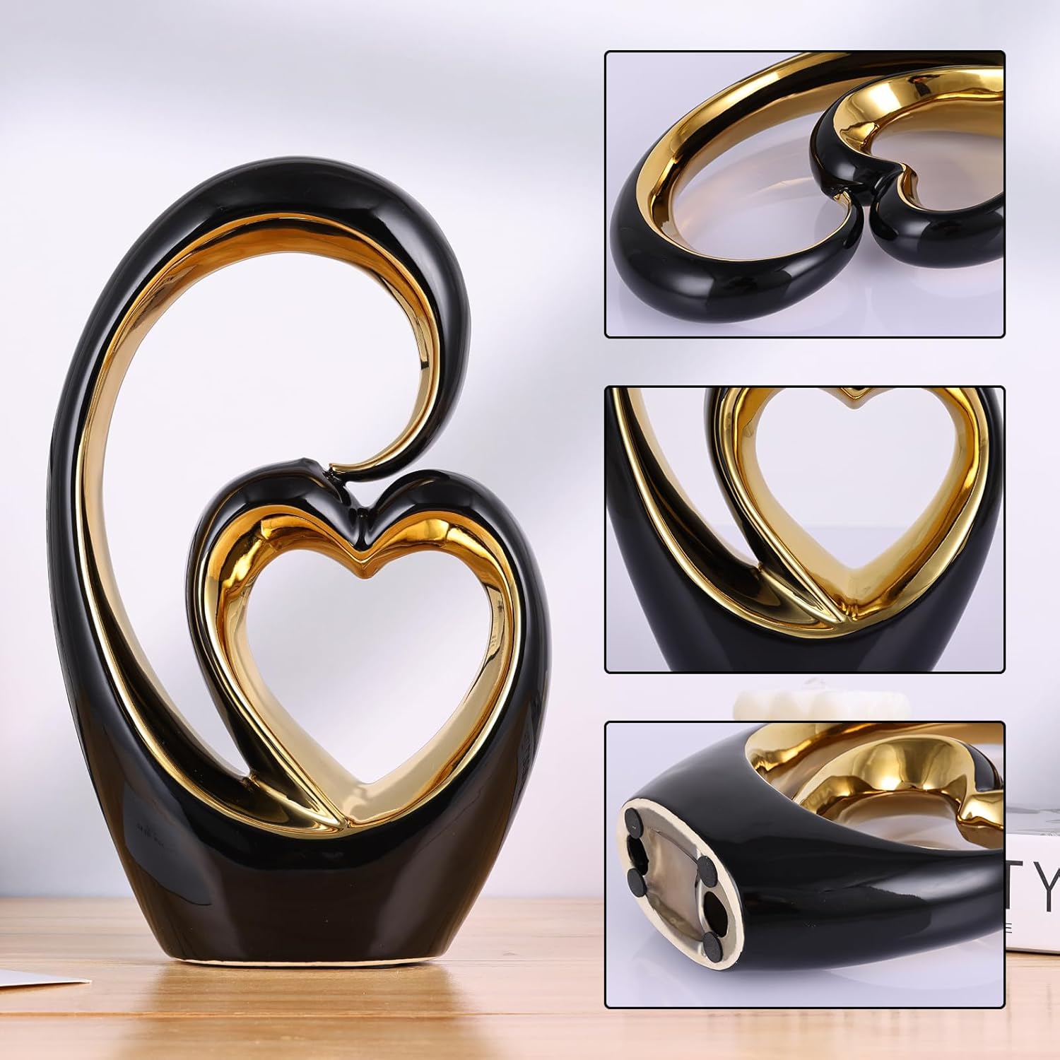 Ceramic Heart Sculpture Set