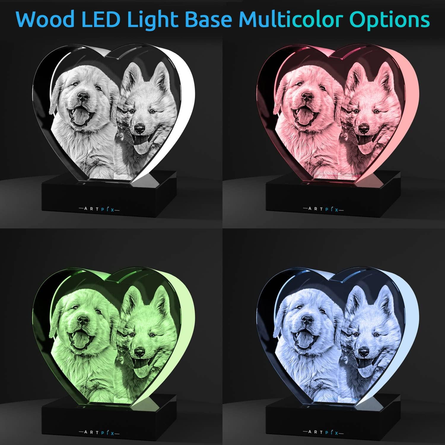 ArtPix 3D Crystal Photo, Christmas Personalized Gifts for Women, Wife, Her, Mom, Him, Men, Mother, Great Xmas Customized Unique Gift Idea with Your Own Photo, Custom Glass 3D Laser Etched Picture