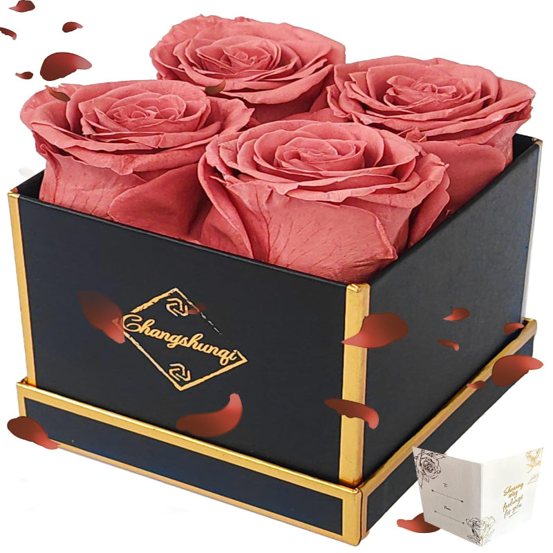 Changshunqi Forever Flowers, Preserved Roses in a Box, Eternal Rose Flowers for Delivery, Forever Preserved Roses Gifts for Her Women Wife Christmas Birthday Mothers Flower for Mom Womens Girlfriend