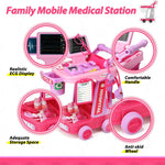 Liberry Doctor Kit for Toddlers Ages 3 4 5, Pretend Kids Doctor Playset with Cart, Costume and Stethoscope, Role Play Medical Toys Birthday Gift for Girls Boys (Pink)
