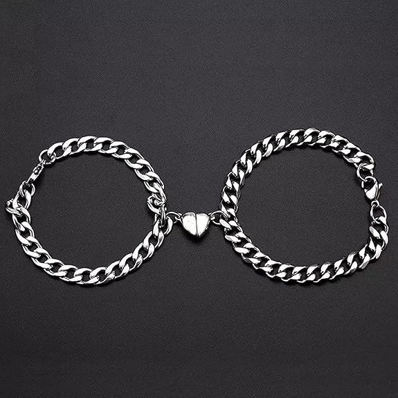 Couple Cuban Chain Bracelet Set