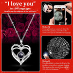 HITOP Rose Gifts for Women - Cute Teddy Bear with Preserved Real Roses Forever Flowers and I Love You in 100 Languages Necklace for Girlfriend Her Wife Mom Grandma on Birthdays, Anniversaries