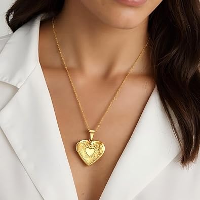 Heart Photo Locket Necklace