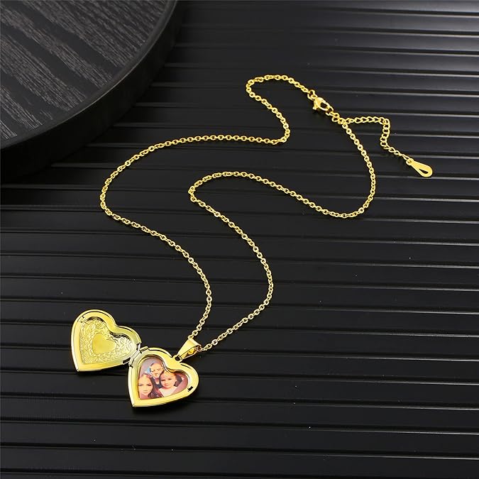Heart Photo Locket Necklace