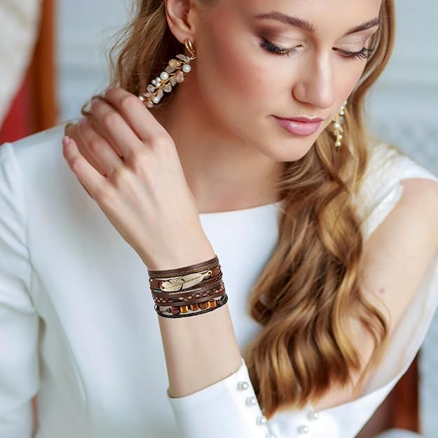 Leather Leopard Wrap Bracelet