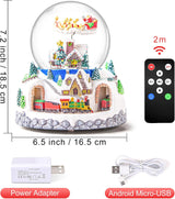 Papá Noel giratorio musical volando sobre la aldea, nevada automática, tren, globo de nieve de Navidad, caja de música para mujeres, esposa, mamá, novia, hija, regalo de Navidad, reproduce 48 villancicos clásicos de Navidad