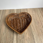 Heart-Shaped Rattan Basket Set
