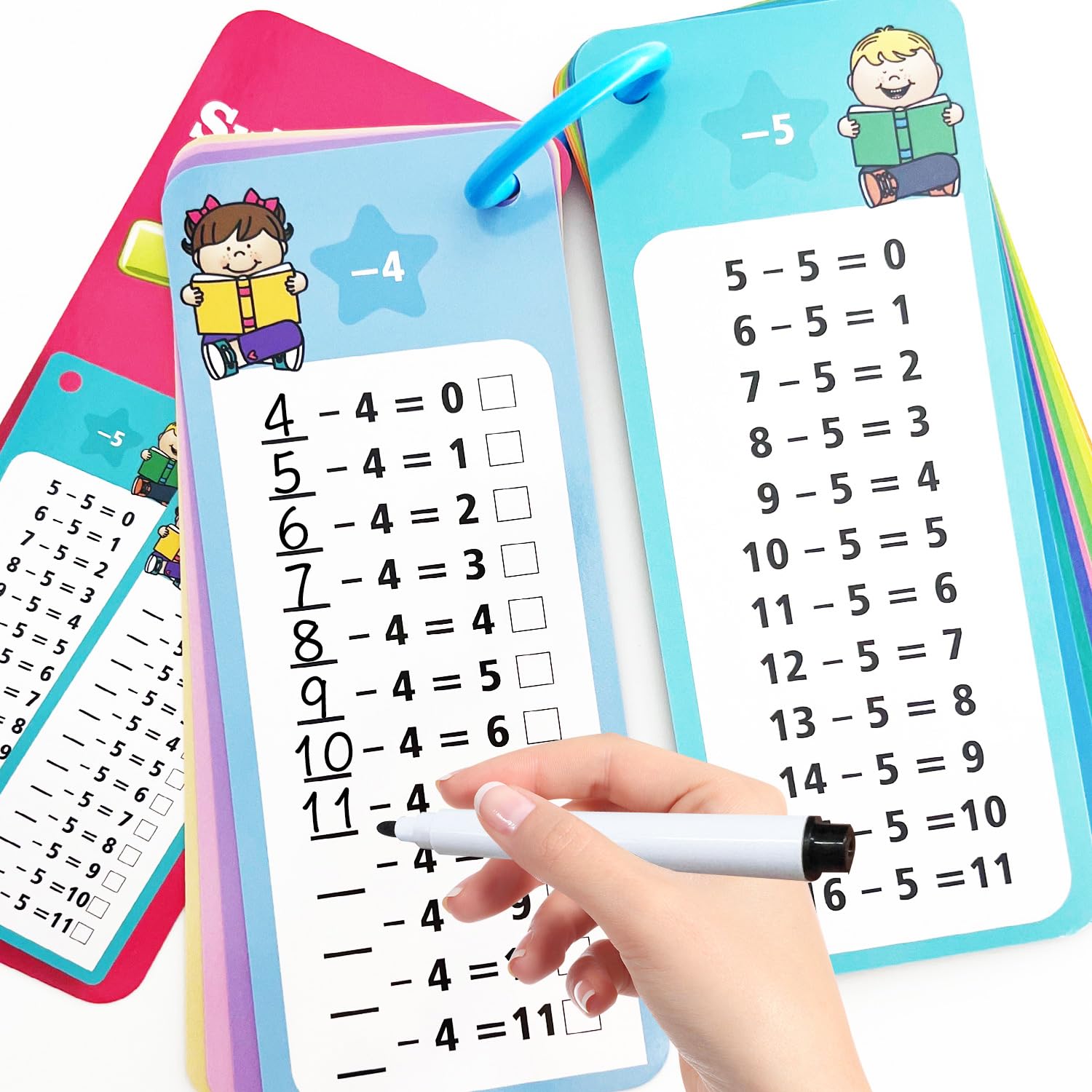 1-12 Multiplication Flash Cards, Large Math Table Flashcards, Including 15 Cards, 2 Dry Erase Markers, 1 Rings, Educational Times Table Flashcards for Classroom Home, for 1st to 3rd Grades