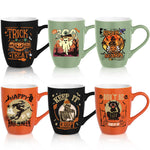 Shellwei 6 Pack Christmas Coffee Mugs 11 oz Holiday Ceramic Mugs Set Xmas Tea Cups with Handles Bulk Reusable Ceramic Coffee Cups for Women Men Teachers Appreciation Christmas Gifts(Funny)